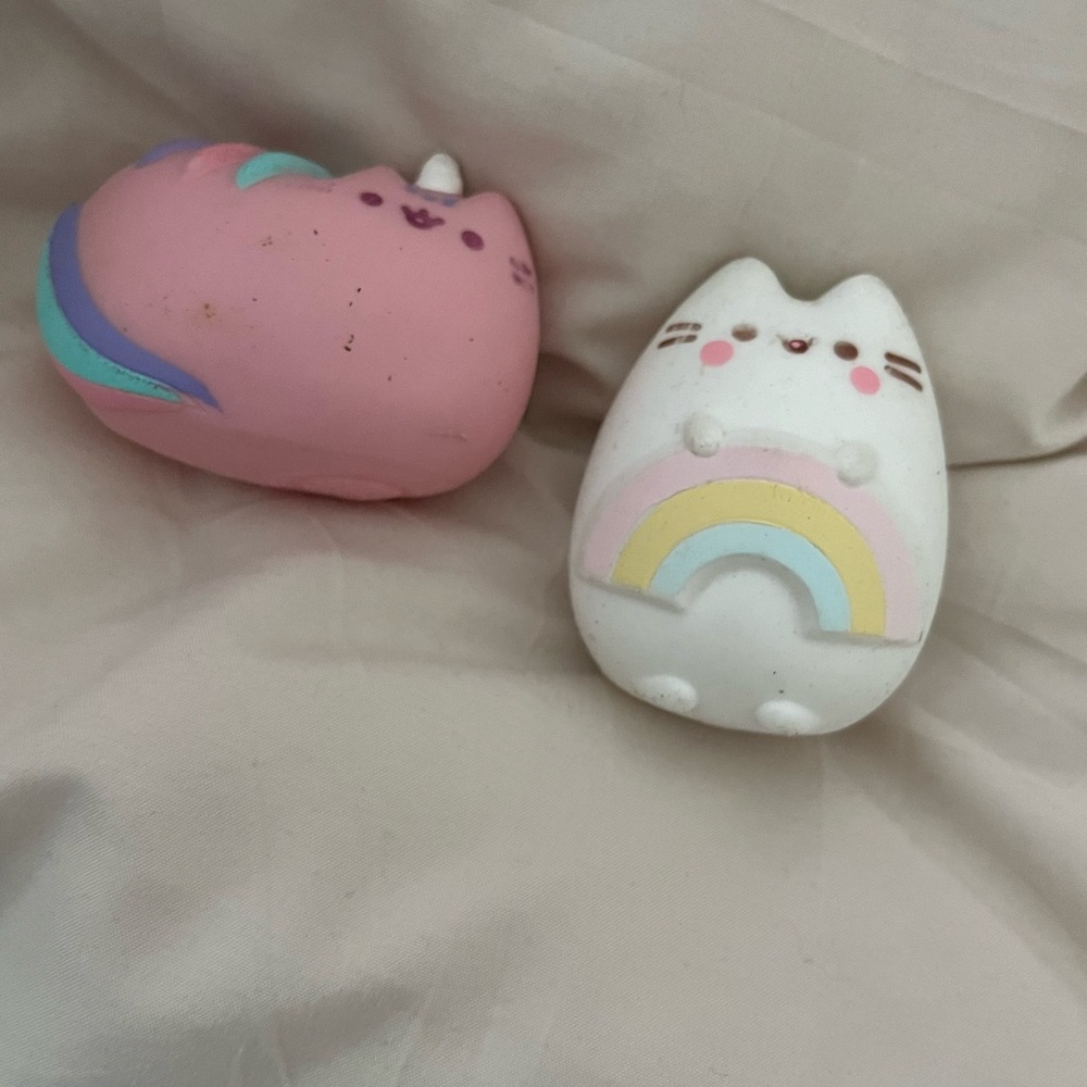 Cute Cat Squishy Toys - Pink and White